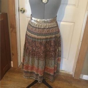 Soulmates womens sz M orange/brown skirt